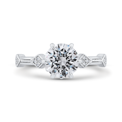 Diamond Engagement Ring in 14K White Gold (Semi-Mount)