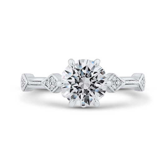 Diamond Engagement Ring in 14K White Gold (Semi-Mount)