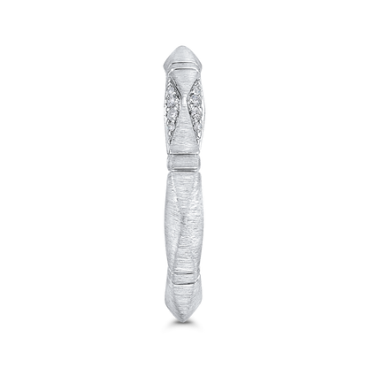 Round Diamond Wedding Band in 14K White Gold