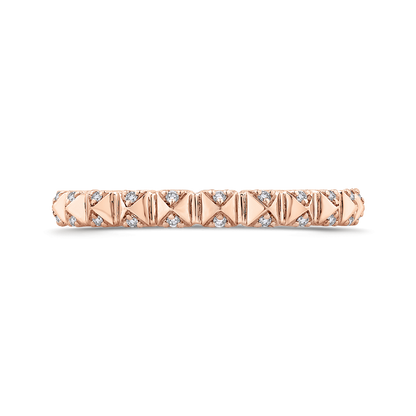 Round Diamond Wedding Band in 14K Rose Gold