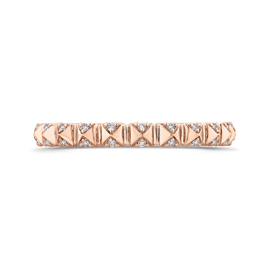 Round Diamond Wedding Band in 14K Rose Gold