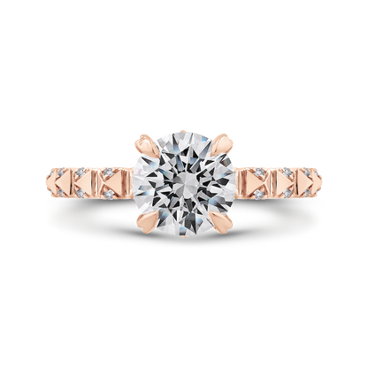 Diamond Engagement Ring in 14K Rose Gold (Semi-Mount)