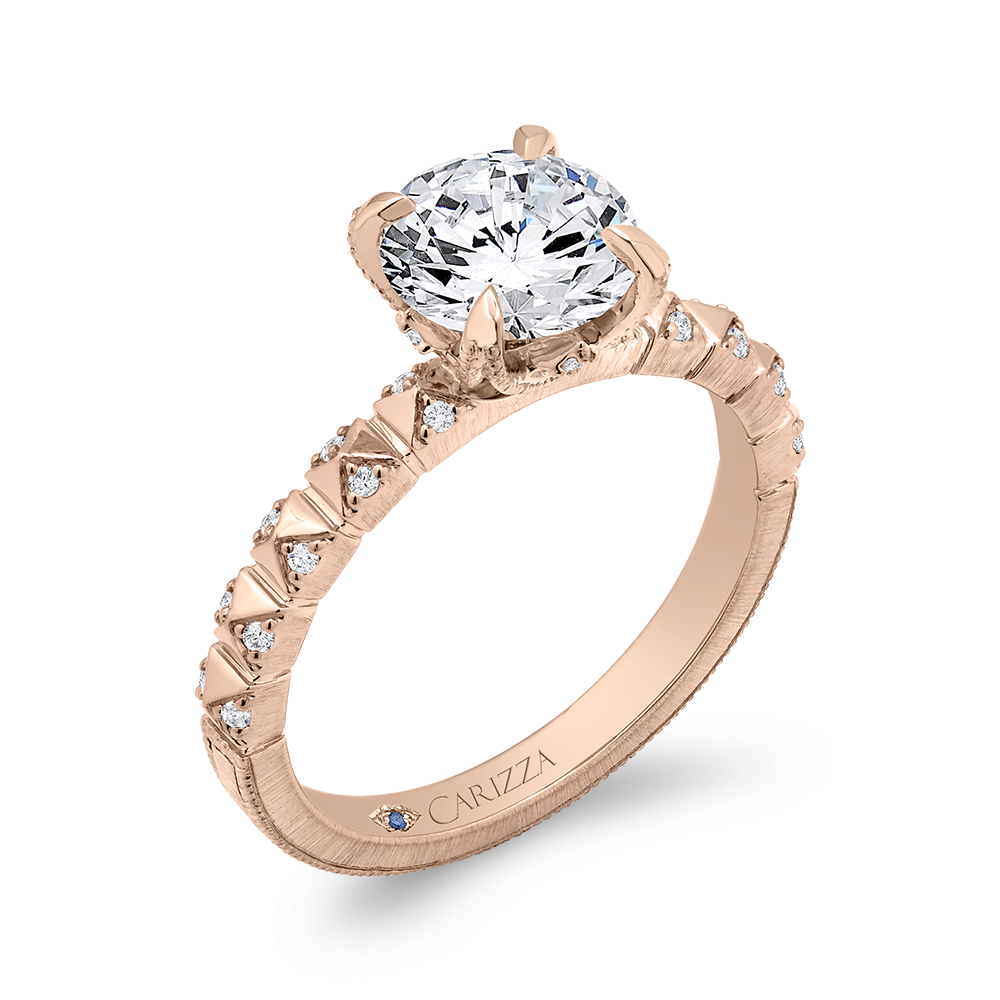 Diamond Engagement Ring in 14K Rose Gold (Semi-Mount)