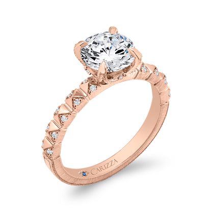 Diamond Engagement Ring in 14K Rose Gold (Semi-Mount)