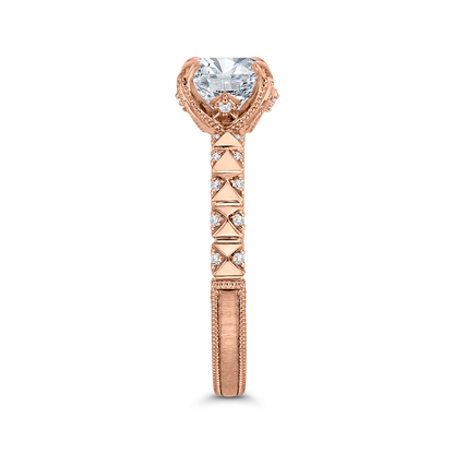 Diamond Engagement Ring in 14K Rose Gold (Semi-Mount)