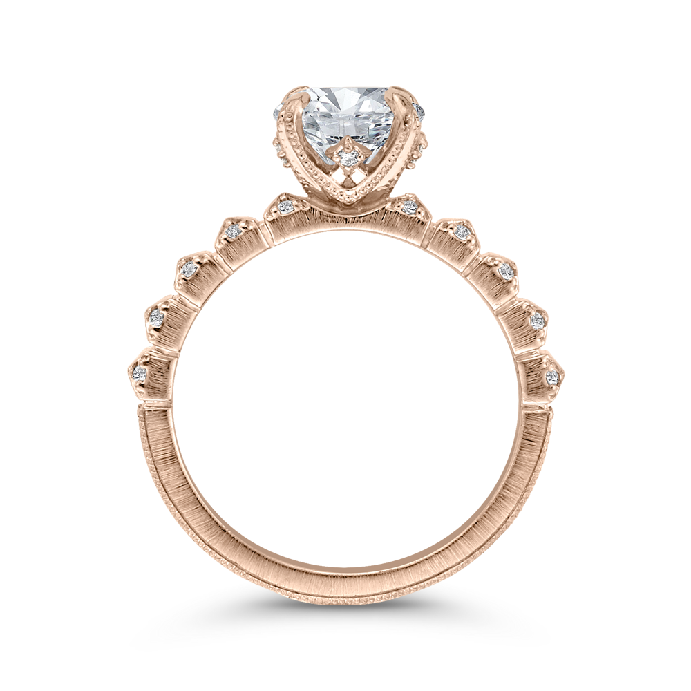 Diamond Engagement Ring in 14K Rose Gold (Semi-Mount)