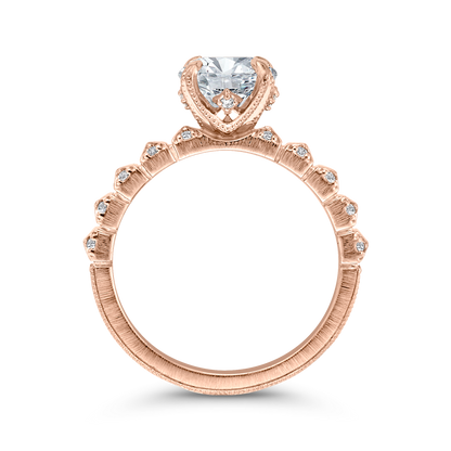 Diamond Engagement Ring in 14K Rose Gold (Semi-Mount)