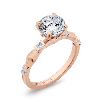 Diamond Engagement Ring in 14K Rose Gold (Semi-Mount)