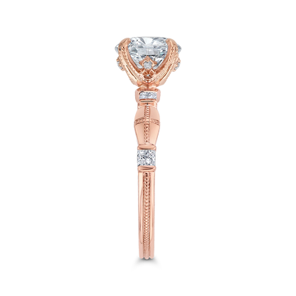 Diamond Engagement Ring in 14K Rose Gold (Semi-Mount)