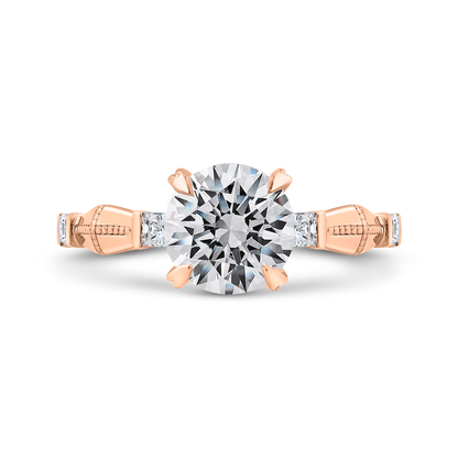 Diamond Engagement Ring in 14K Rose Gold (Semi-Mount)