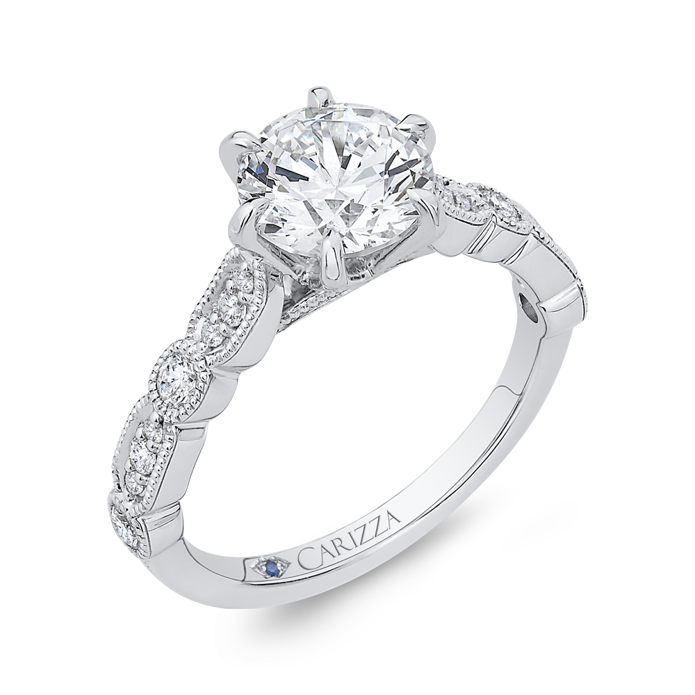 Diamond Engagement Ring in 14K White Gold (Semi-Mount)