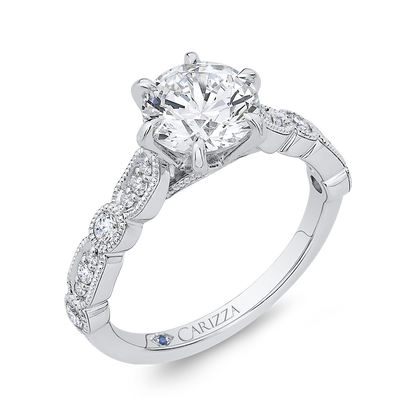 Diamond Engagement Ring in 14K White Gold (Semi-Mount)