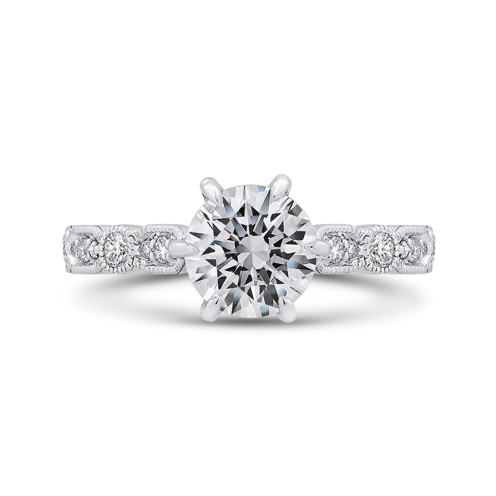 Diamond Engagement Ring in 14K White Gold (Semi-Mount)