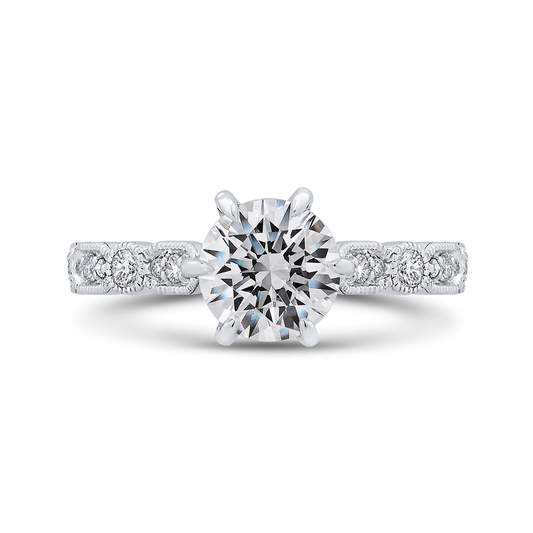 Diamond Engagement Ring in 14K White Gold (Semi-Mount)