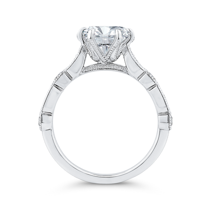 Diamond Engagement Ring in 14K White Gold (Semi-Mount)