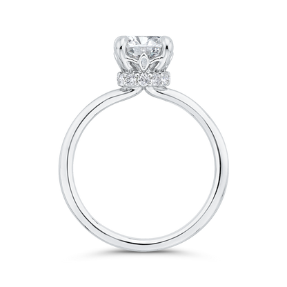14K White Gold Round Cut Diamond Classic Engagement Ring (Semi-Mount)