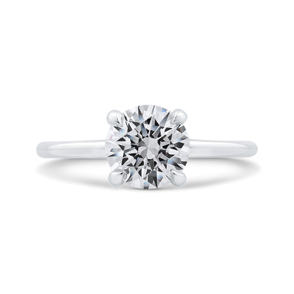 14K White Gold Round Cut Diamond Classic Engagement Ring (Semi-Mount)