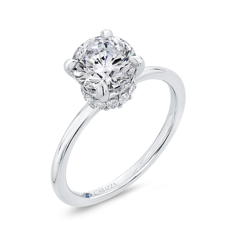 Diamond Classic Engagement Ring in 14K White Gold (Semi-Mount)