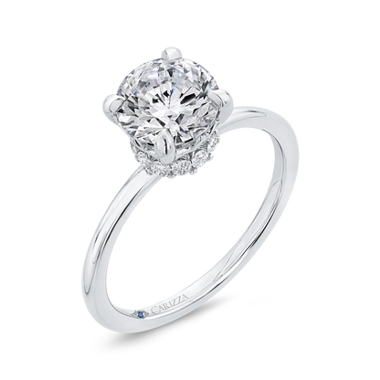 Diamond Classic Engagement Ring in 14K White Gold (Semi-Mount)