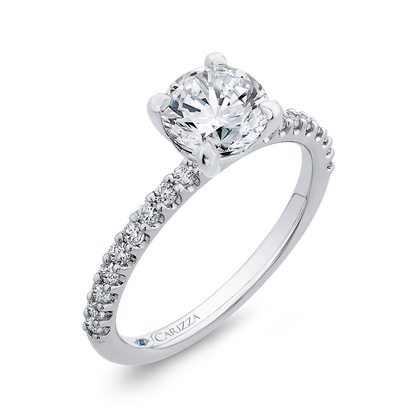 Diamond Classic Engagement Ring in 14K White Gold (Semi-Mount)