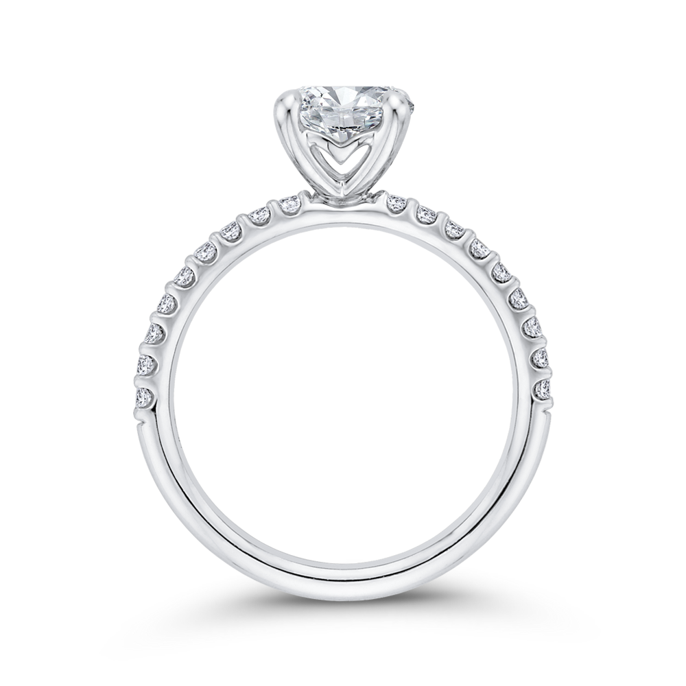 Diamond Classic Engagement Ring in 14K White Gold (Semi-Mount)