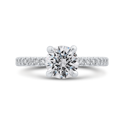 Diamond Classic Engagement Ring in 14K White Gold (Semi-Mount)