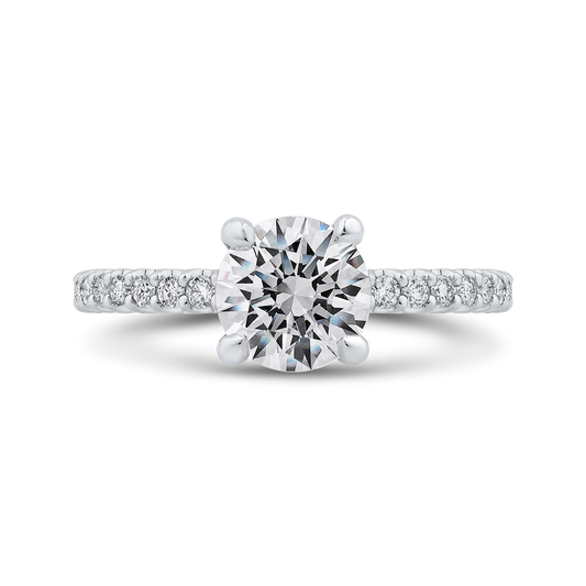 Diamond Classic Engagement Ring in 14K White Gold (Semi-Mount)