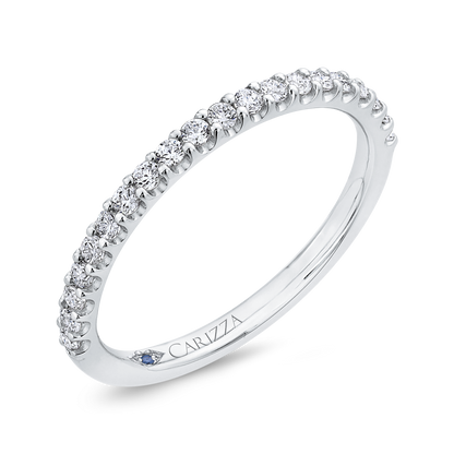 Half-Eternity Diamond Wedding Band in 14K White Gold