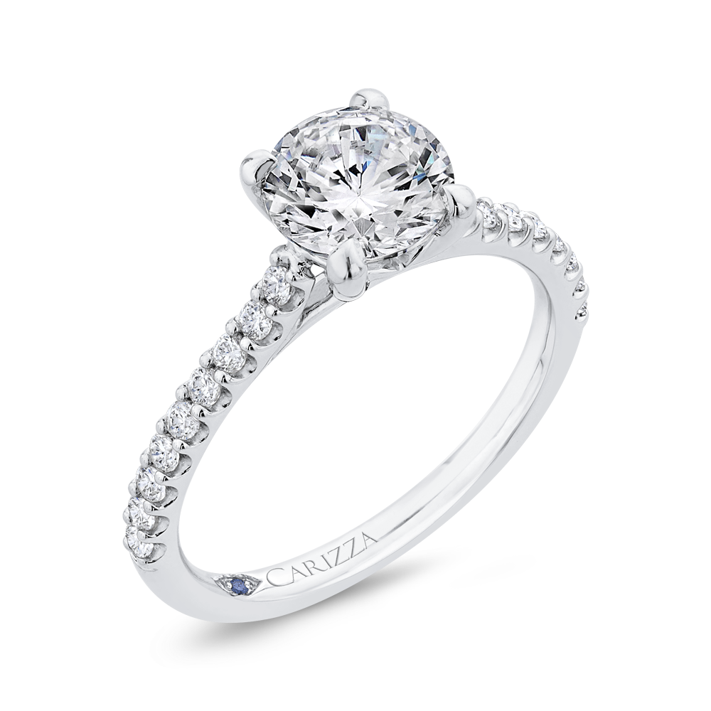 Diamond Classic Engagement Ring in 14K White Gold (Semi-Mount)