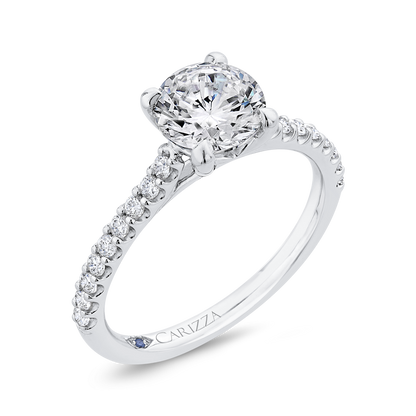 Diamond Classic Engagement Ring in 14K White Gold (Semi-Mount)