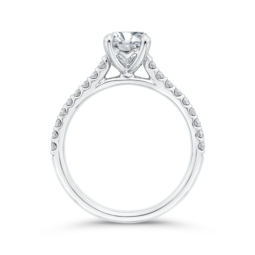 Diamond Classic Engagement Ring in 14K White Gold (Semi-Mount)