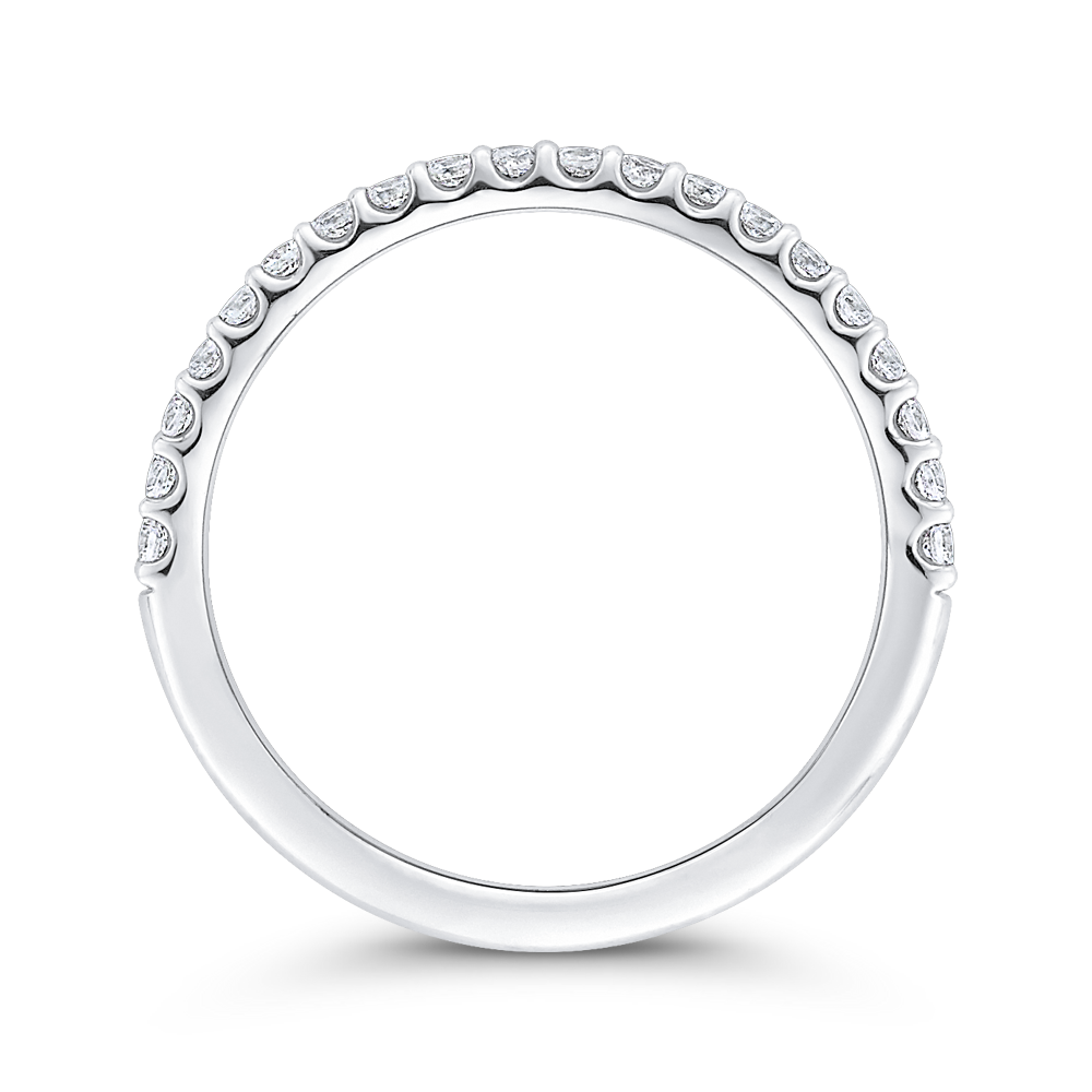 Half-Eternity Diamond Wedding Band in 14K White Gold