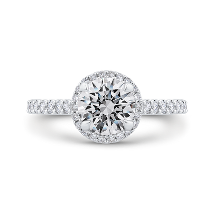 Diamond Classic Halo Engagement Ring in 14K White Gold (Semi-Mount)