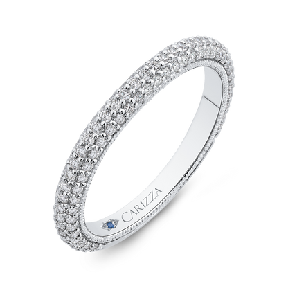 Round Diamond Wedding Band in 14K White Gold