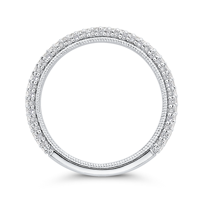 Round Diamond Wedding Band in 14K White Gold