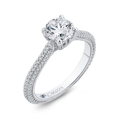 Diamond Classic Engagement Ring in 14K White Gold (Semi-Mount)