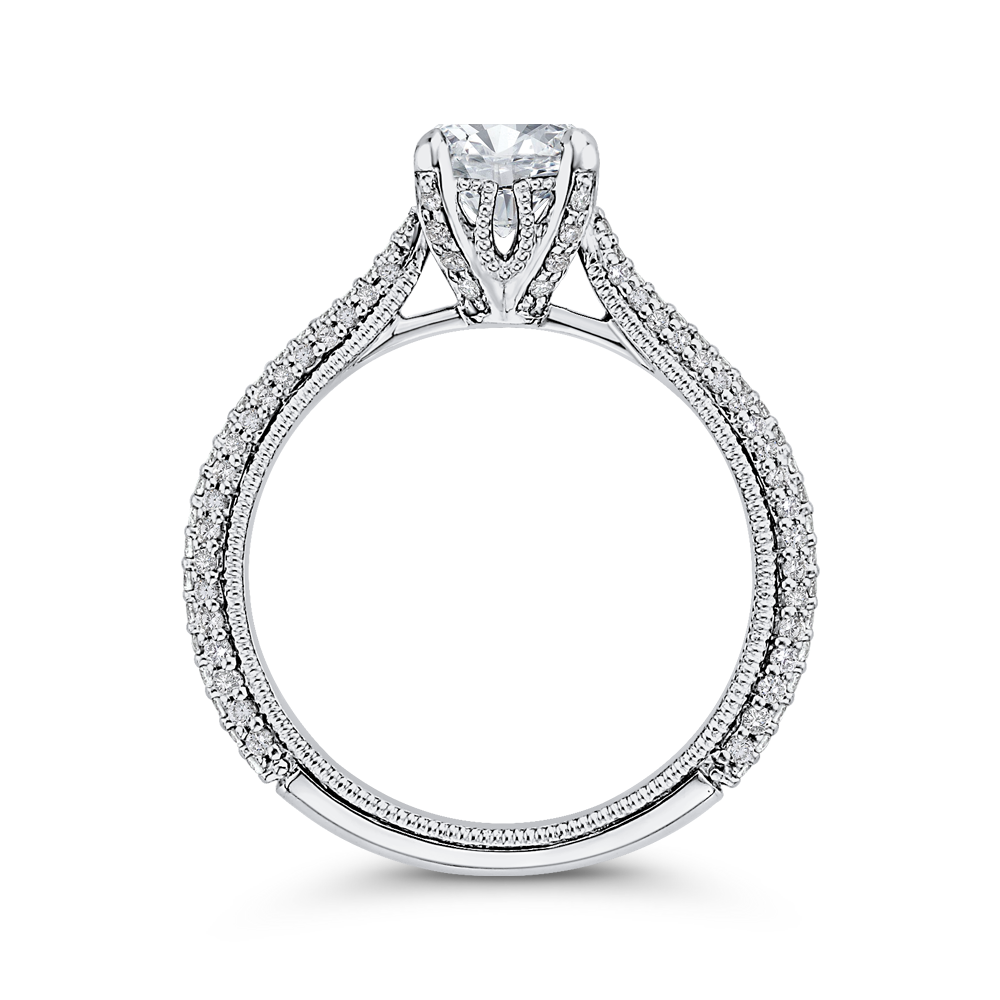 Diamond Classic Engagement Ring in 14K White Gold (Semi-Mount)