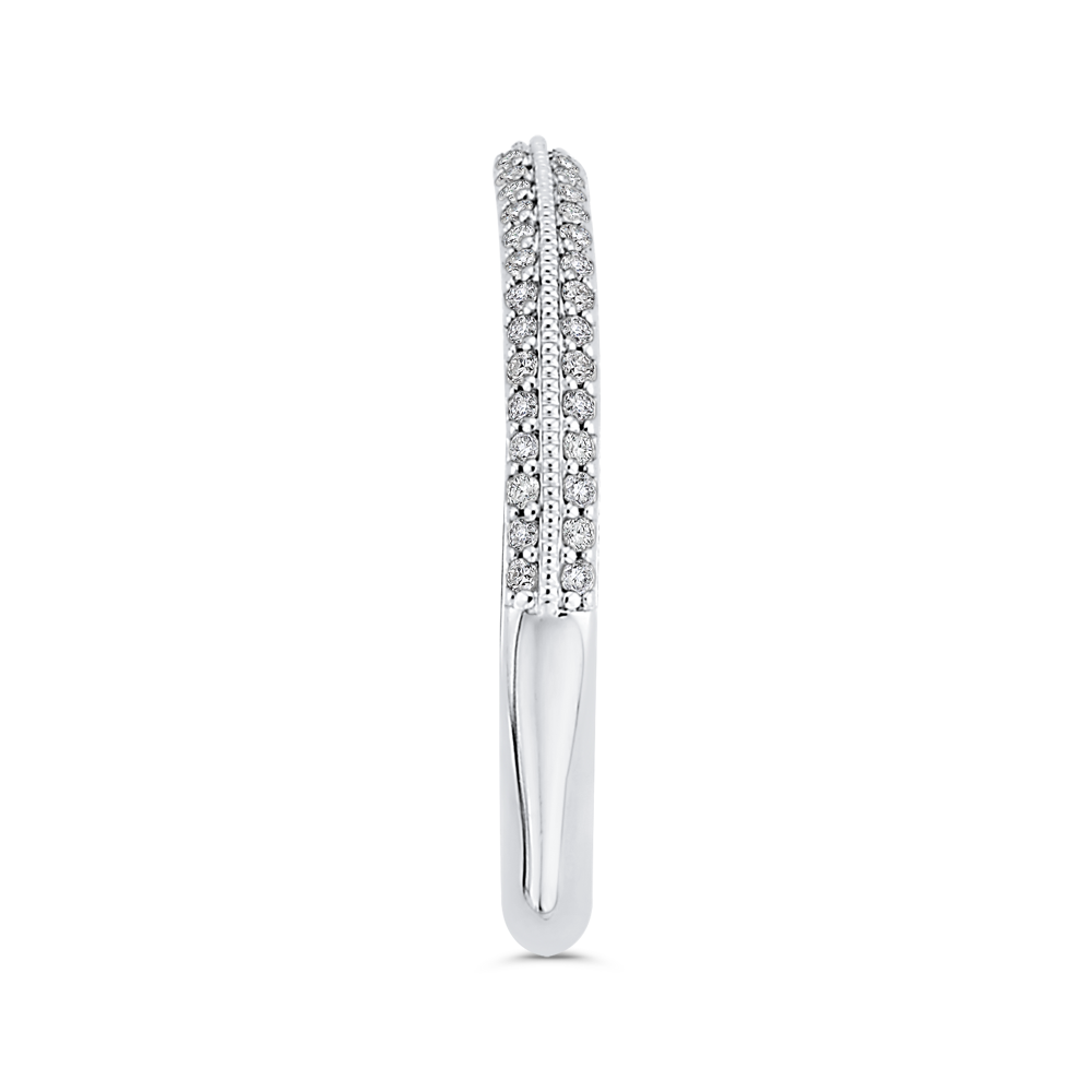 Diamond Half-Eternity Wedding Band in 14K Two Tone Gold