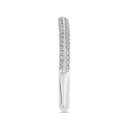 Diamond Half-Eternity Wedding Band in 14K Two Tone Gold