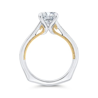 Diamond Engagement Ring in 14K Two Tone Gold (Semi-Mount)