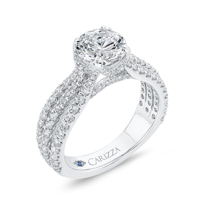 Diamond Engagement Ring in 14K White Gold (Semi-Mount)