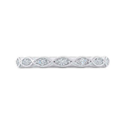 Marquise Cut Diamond Wedding Band in 14K White Gold