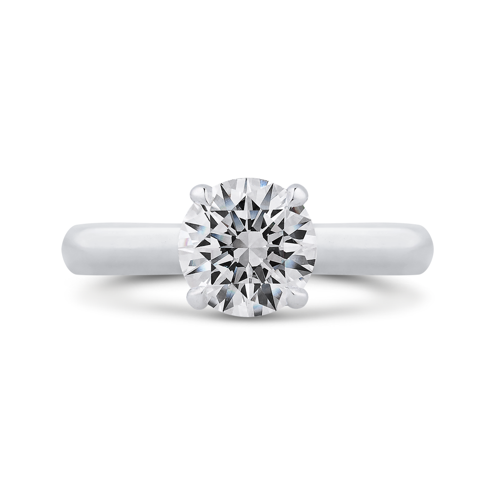 Round Diamond Engagement Ring in 14K White Gold (Semi-Mount)