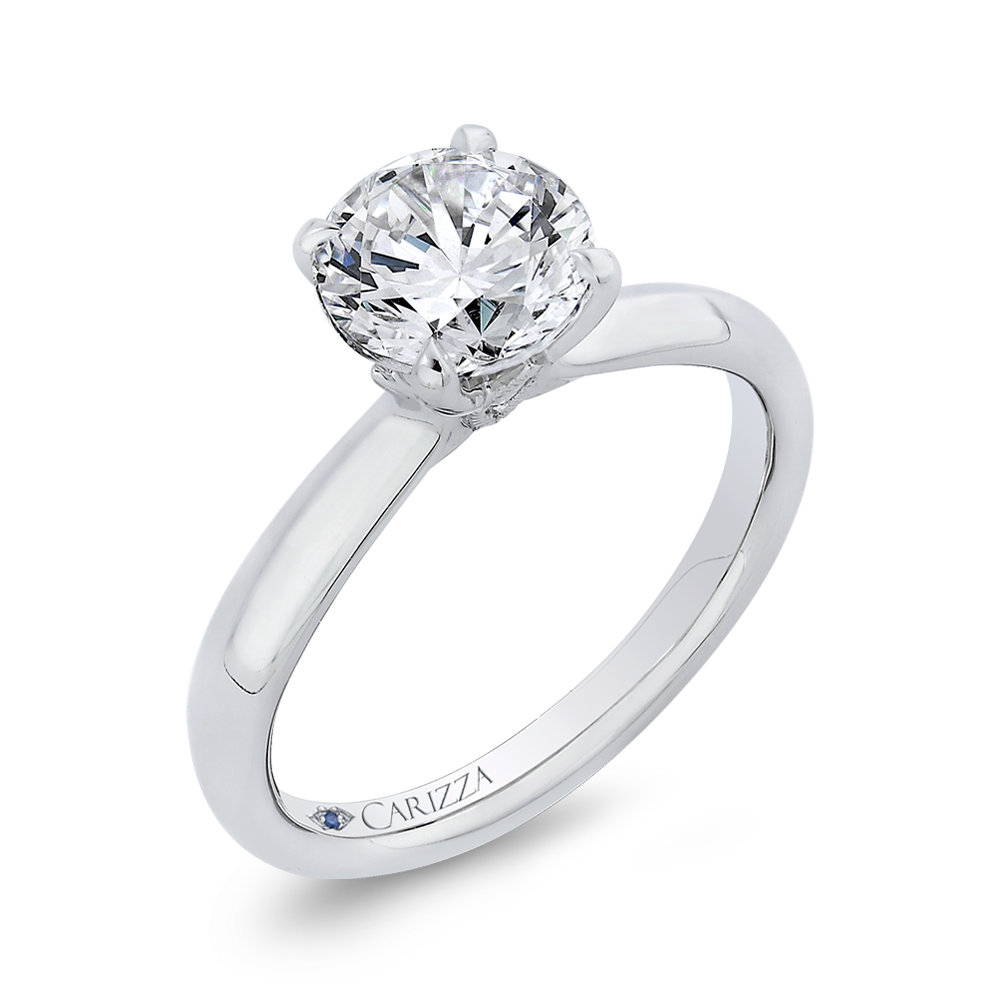 Round Diamond Engagement Ring in 14K White Gold (Semi-Mount)