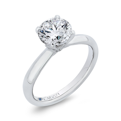 Round Diamond Engagement Ring in 14K White Gold (Semi-Mount)