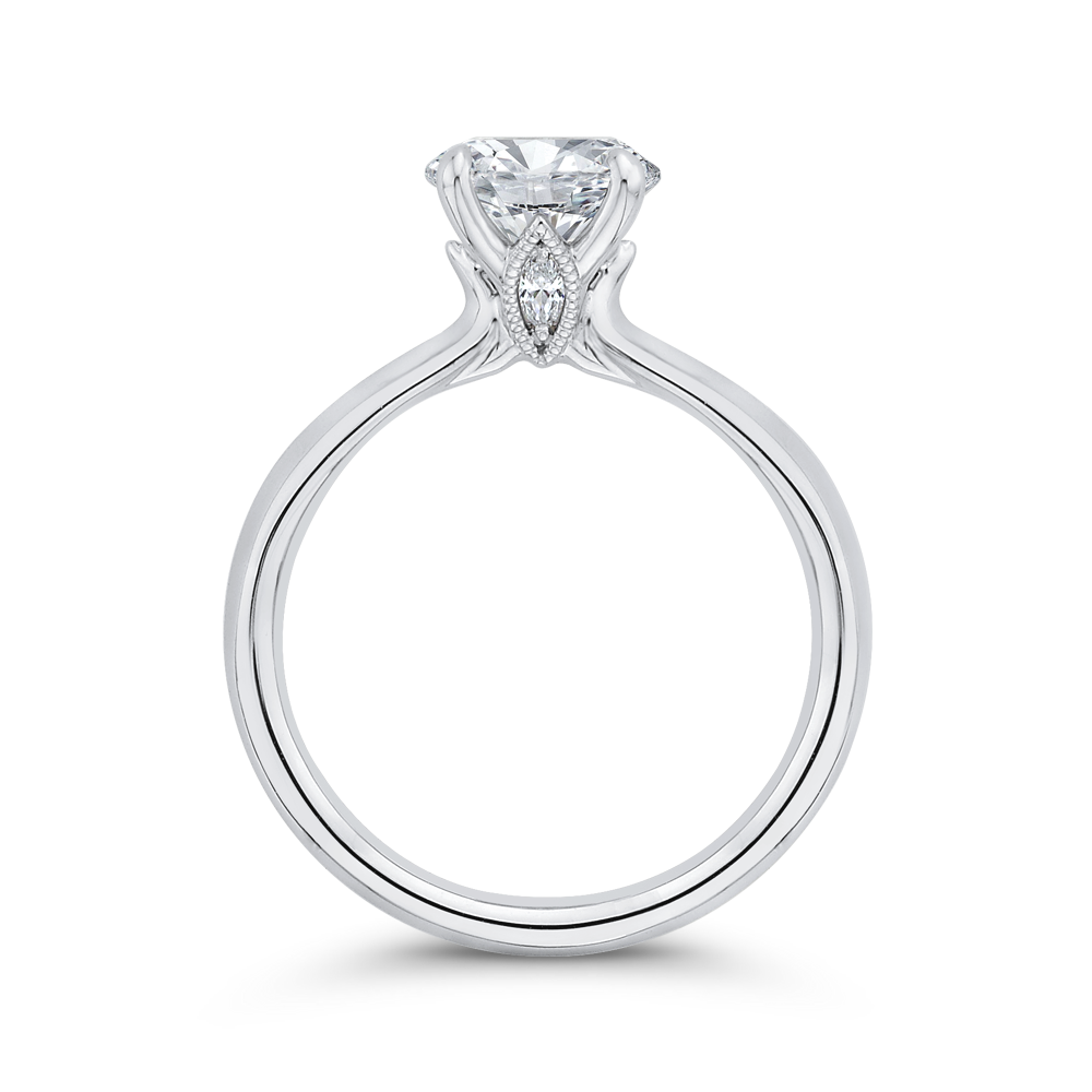 Round Diamond Engagement Ring in 14K White Gold (Semi-Mount)