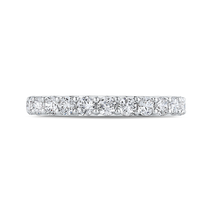 Round Diamond Half-Eternity Wedding Band in 14K White Gold