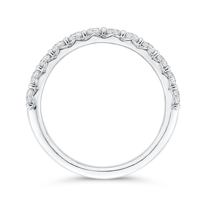 Round Diamond Half-Eternity Wedding Band in 14K White Gold