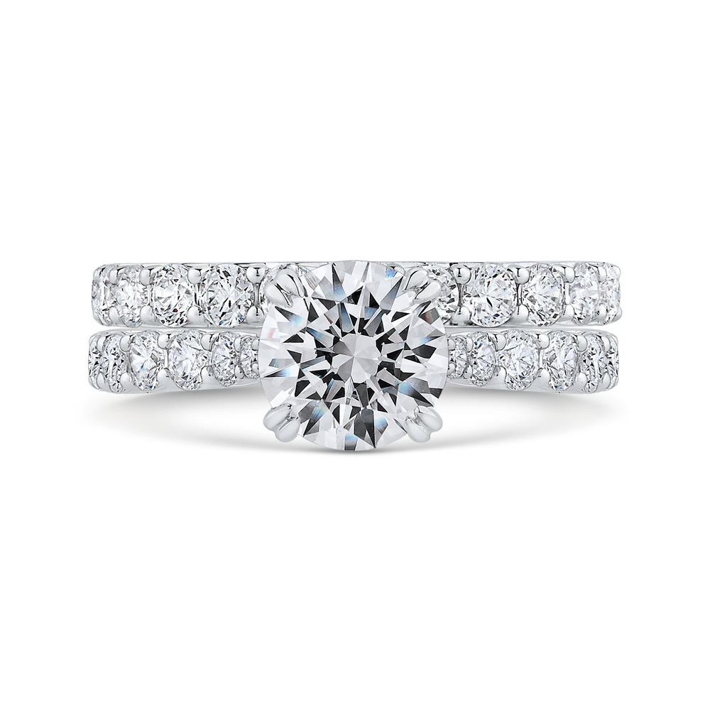 Round Diamond Engagement Ring in 14K White Gold (Semi-Mount)