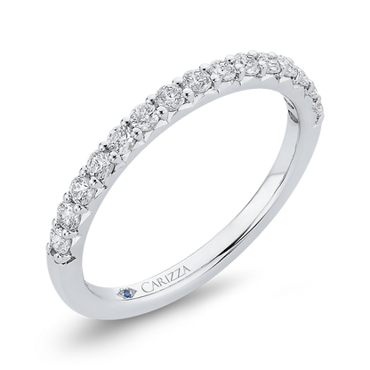 Round Diamond Half-Eternity Wedding Band in 14K White Gold